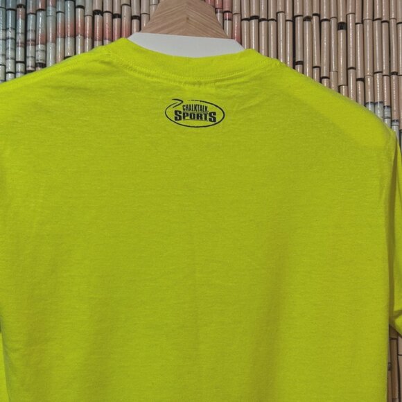 GILDAN ChalkTalkSPORTS Lacrosse Evolution of Sports T-Shirt, Neon Yellow, S - Picture 4 of 7